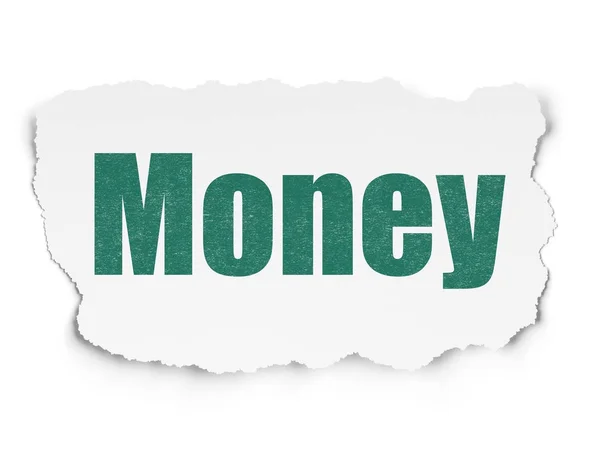 Koncepcja finansowania: pieniądze na tle rozdarty papier — Zdjęcie stockowe