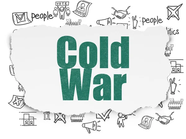 Politik-konceptet: kalla kriget på sönderrivet papper bakgrund — Stockfoto
