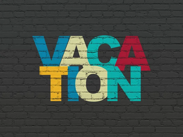 Entertainment, concept: Vacation on wall background