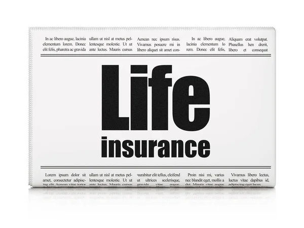 Conceito de seguro: título do jornal Seguro de vida — Fotografia de Stock
