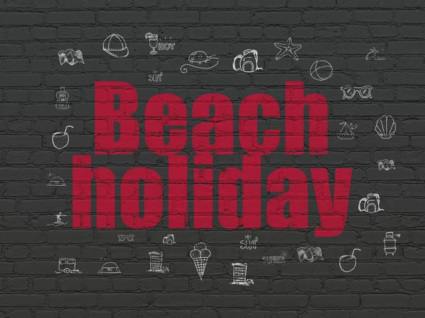 Tourism concept: Beach Holiday on wall background