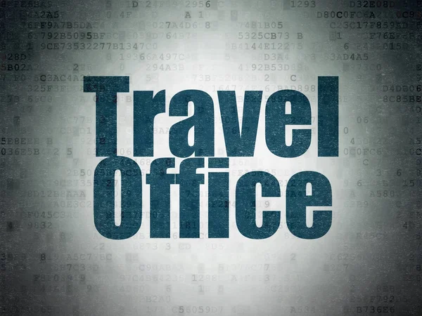 Concepto de vacaciones: Oficina de viajes en el fondo del documento de datos digitales —  Fotos de Stock