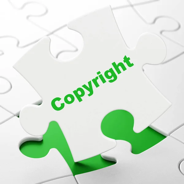 Law concept: Copyright on puzzle background — Stock Photo, Image