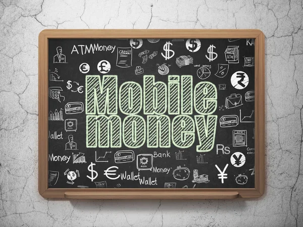 Currency concept: Mobile Money on School board background