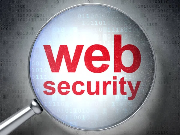 Veiligheidsconcept: Web Security met optisch glas — Stockfoto