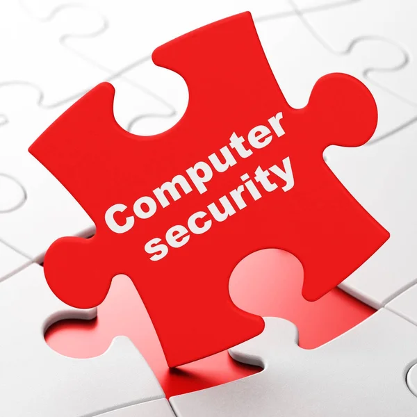 Concetto di privacy: sicurezza informatica su sfondo puzzle — Foto Stock