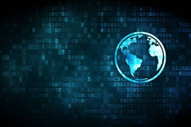 Eğitim kavramı: dijital arka plan üzerinde dünya