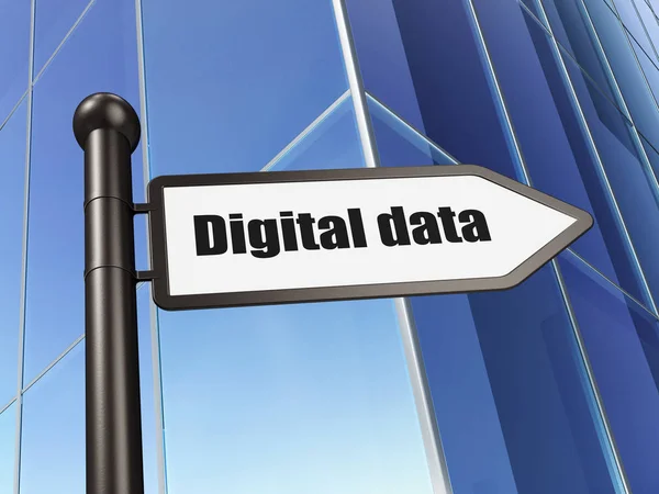 Concetto informativo: firma Digital Data on Building background — Foto Stock