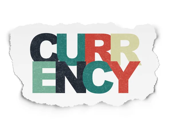 Währungskonzept: Währung auf zerrissenem Papier — Stockfoto