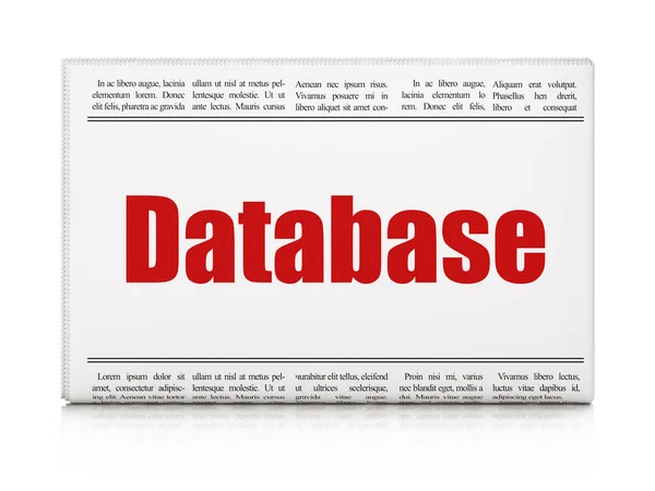 Konsep basis data: Basis Data headline surat kabar — Stok Foto