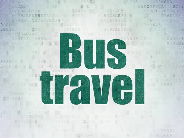 Concepto de vacaciones: Bus Travel on Digital Data Paper background —  Fotos de Stock