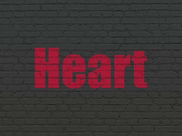 Gesundheitskonzept: Herz an Wand — Stockfoto