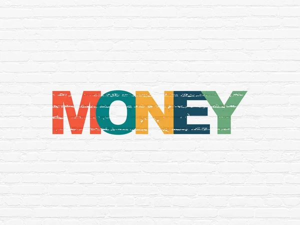 Valuta koncept: pengar på väggen bakgrund — Stockfoto