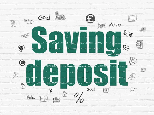 Money concept: Saving Deposit on wall background — Stock Photo, Image