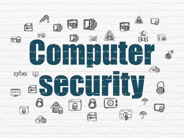 Security concept: Computer Security on wall background — Stock Photo, Image