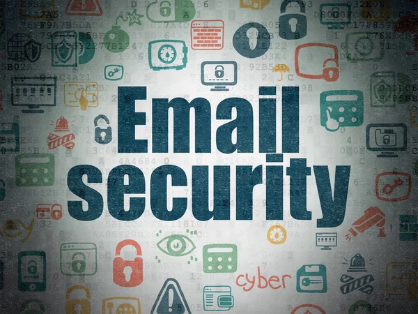 保护的概念︰ 数字数据纸张背景上的电子邮件安全 — 图库照片