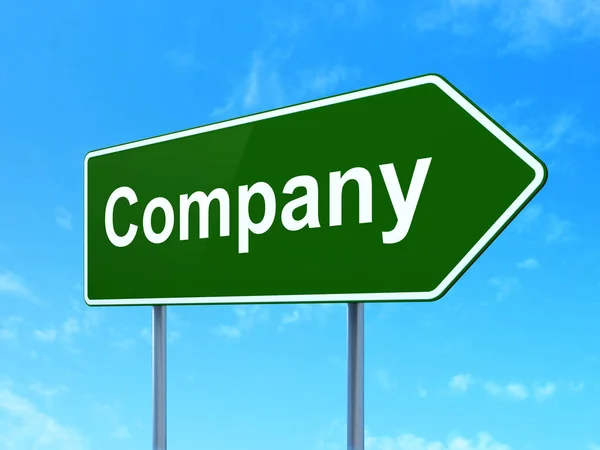 Affärsidé: företaget på road sign bakgrund — Stockfoto