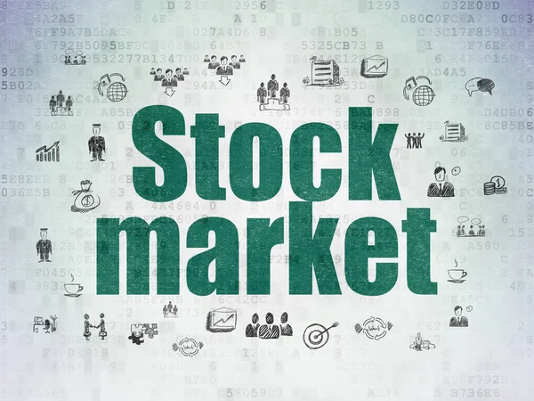 Finance concept: Stock Market on Digital Data Paper background — Stock Photo, Image
