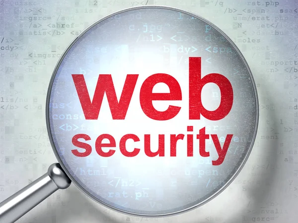 Web designkoncept: Web Security med optiska glas — Stockfoto