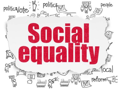 Politika kavramı: yırtık kağıt arka plan üzerinde sosyal eşitlik