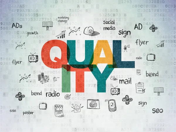 Marketing concept: Quality on Digital Data Paper background