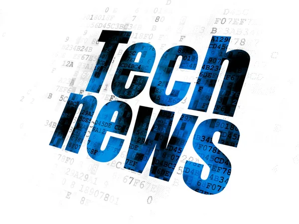 Nieuws begrip: Tech nieuws op digitale achtergrond — Stockfoto