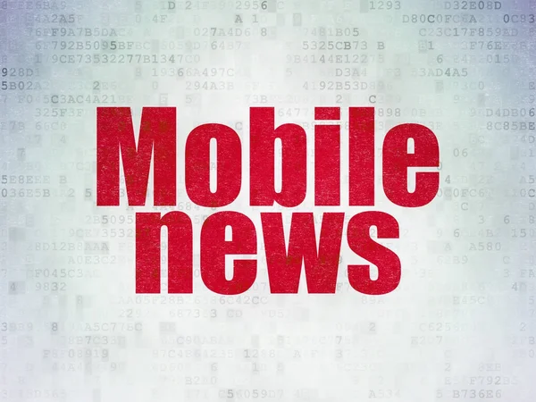 Conceito de notícias: Mobile News on Digital Data Paper background — Fotografia de Stock