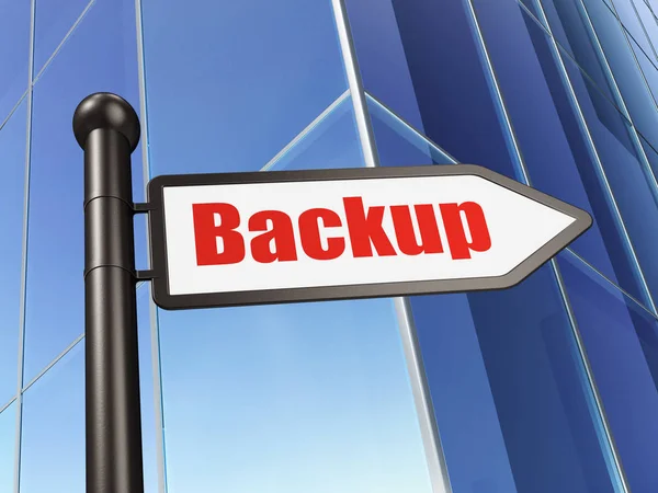 Software concept: sign Backup on Building background — Stock Photo, Image
