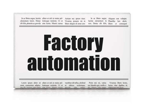 Concepto de fabricación: titular del periódico Factory Automation —  Fotos de Stock