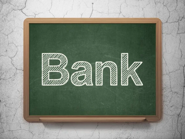 Банківська концепція: Банк на фоні крейдяної дошки — стокове фото