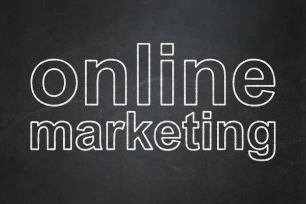 Koncepcja Reklama: Online Marketing na tle tablica — Zdjęcie stockowe