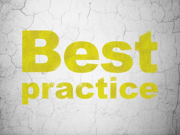 Lernkonzept: Best Practice auf Wandhintergrund — Stockfoto