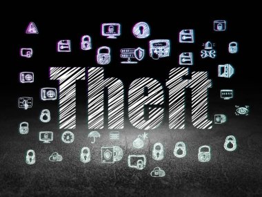 Güvenlik kavramı: grunge karanlık odada hırsızlık