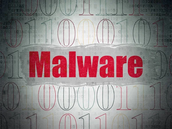 Concepto de privacidad: Malware en el fondo del documento de datos digitales — Foto de Stock
