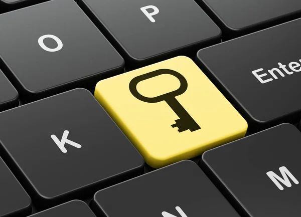 Privacy concept: Key on computer keyboard background — Stock Photo, Image