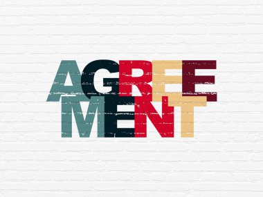 İş kavramı: duvar arka plan üzerinde anlaşma