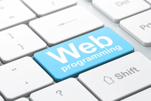 Concetto di Web design: Web Programming sullo sfondo della tastiera del computer — Foto Stock