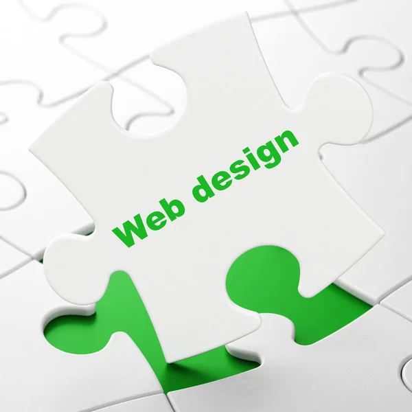 Web ontwikkelingsconcept: webdesign op puzzel achtergrond — Stockfoto