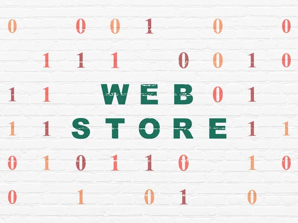 Web development concept: Web Store on wall background — Stock Photo, Image