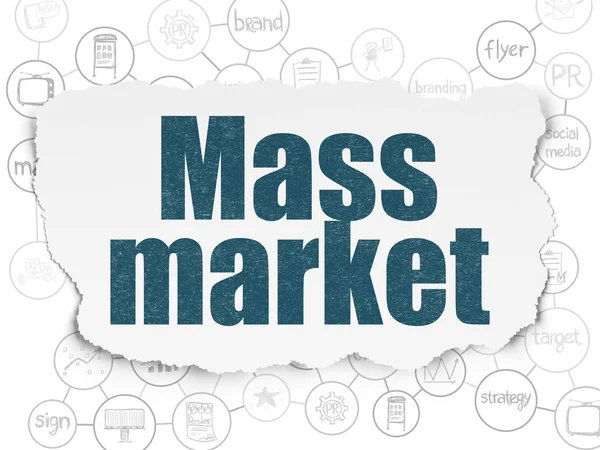 Werbekonzept: Massenmarkt auf zerrissenem Papier — Stockfoto