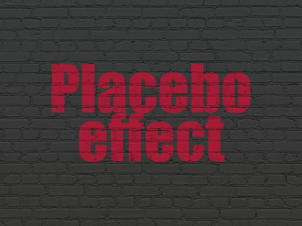 Gezondheidszorg concept: Placebo-Effect op muur achtergrond — Stockfoto