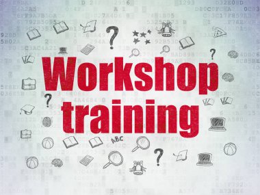 Eğitim kavramı: dijital veri kağıt arka plan atölye Eğitim