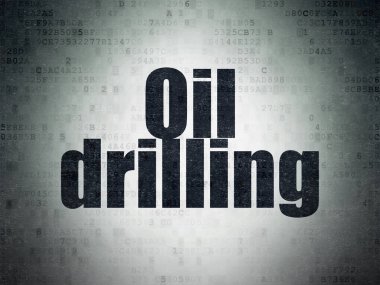 Endüstri kavramı: dijital veri kağıt arka plan üzerinde petrol Delme