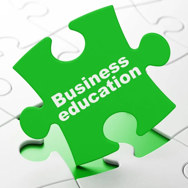Koncepcja kształcenia: biznes edukacja na tle puzzle — Zdjęcie stockowe