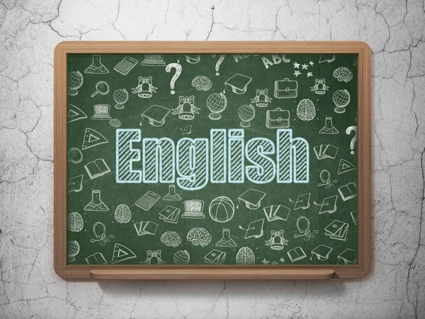 Learning concept: English on School board background — Stock Photo, Image