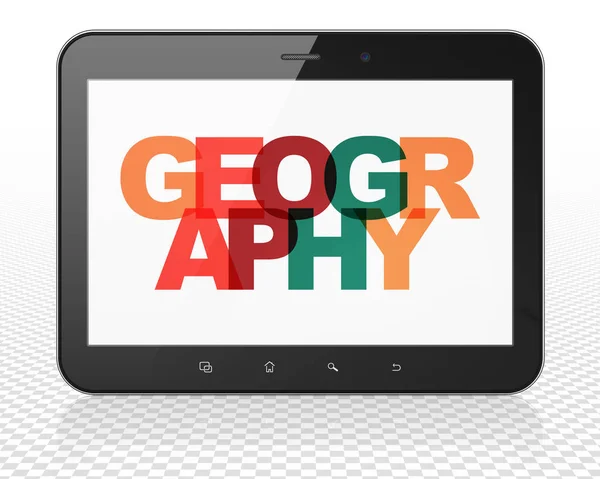 Studying concept: Tablet Pc Computer with Geography on  display — Stock Photo, Image