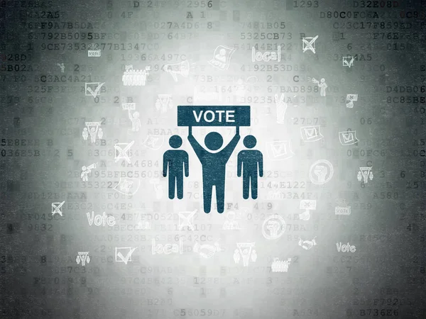 Концепція політики: передвиборча кампанія на фоні цифрових даних — стокове фото