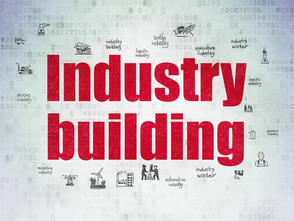 Industry concept: Industry Building on Digital Data Paper background