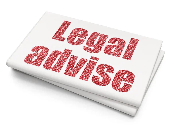 Law concept: juridische advies op lege krant achtergrond — Stockfoto