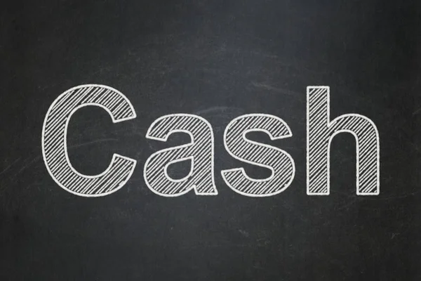 Conceito bancário: Cash on chalkboard background — Fotografia de Stock